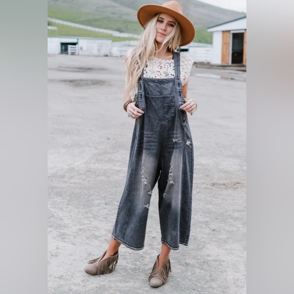 easel Jeans Easel High Hopes Oversized Baggy Overalls Poshmark